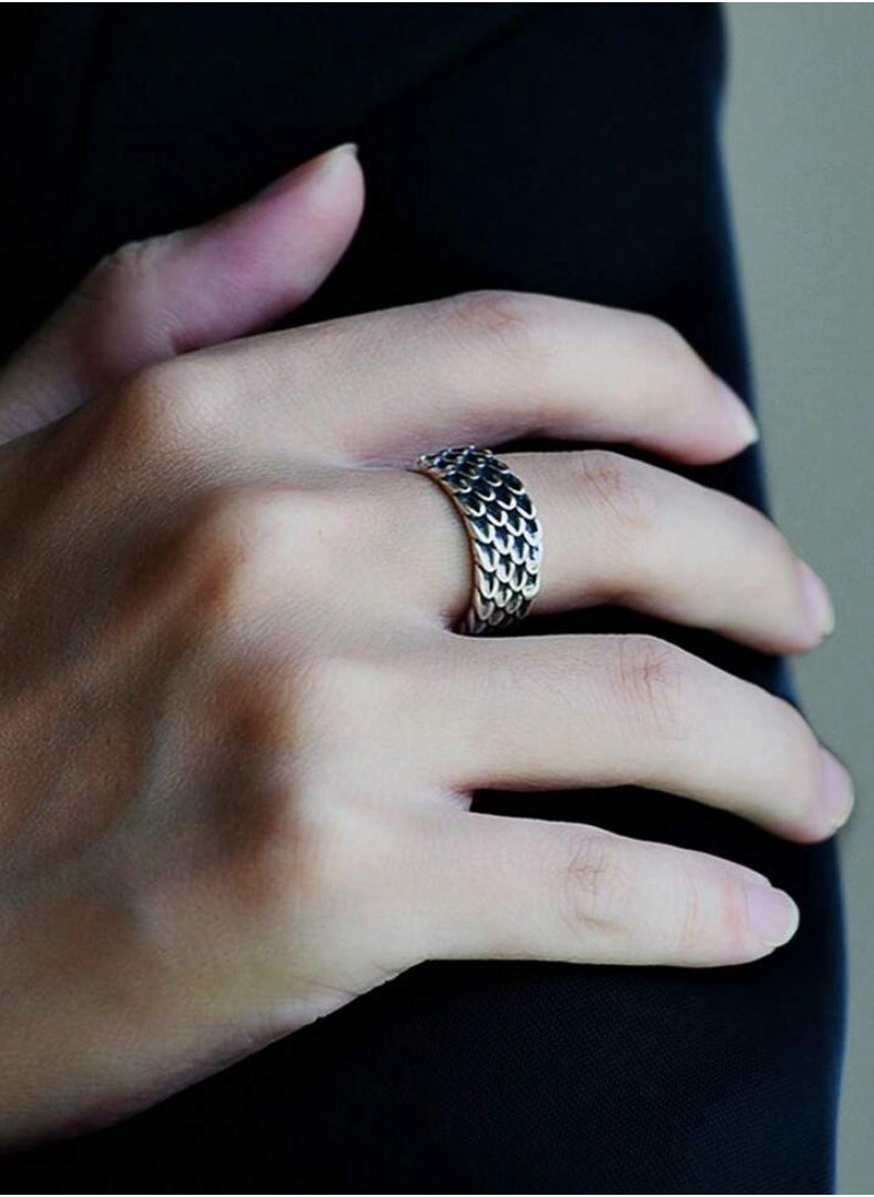 Luxury Concept - Elegant And Modern Antique Silver Plated Ring For Men One Size - Image 1
