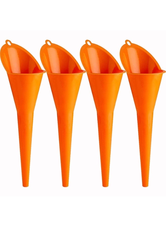 INSIJAM 4-Pack Multi-Use Plastic Long Neck Oil Funnel - for Automotive Engine Oils Lubricants Diesel Kerosene Water and Other Liquids Durable and Lightweight - Image 1