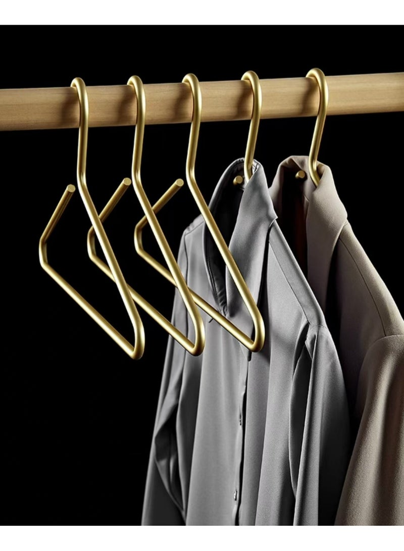 Light luxury solid clothes hanger, high-end aluminum alloy clothes hanger 5-piece set - Image 1