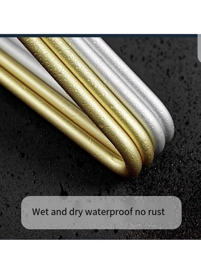 Light luxury solid clothes hanger, high-end aluminum alloy clothes hanger 5-piece set - Image 4