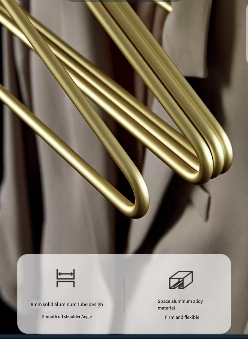 Light luxury solid clothes hanger, high-end aluminum alloy clothes hanger 5-piece set - Image 5