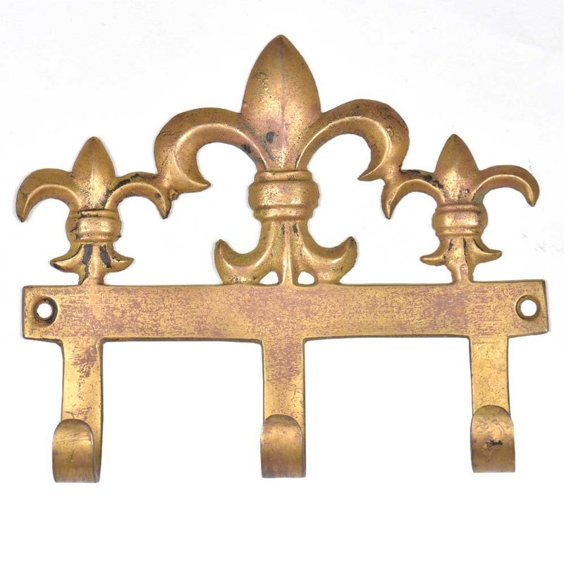 Indian-Shelf IndianShelf Brass Heavy Duty Decorative Vintage Key Holder, Key Wall Hooks for Hanging Coats, Jackets, Leash, Hat, Towel, Backpack, Purse, Handbag for Guest Room Décors-Gold - Image 3