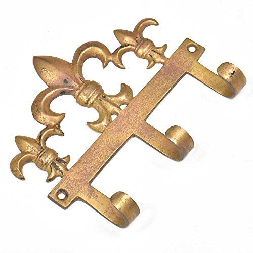 Indian-Shelf IndianShelf Brass Heavy Duty Decorative Vintage Key Holder, Key Wall Hooks for Hanging Coats, Jackets, Leash, Hat, Towel, Backpack, Purse, Handbag for Guest Room Décors-Gold - Image 2