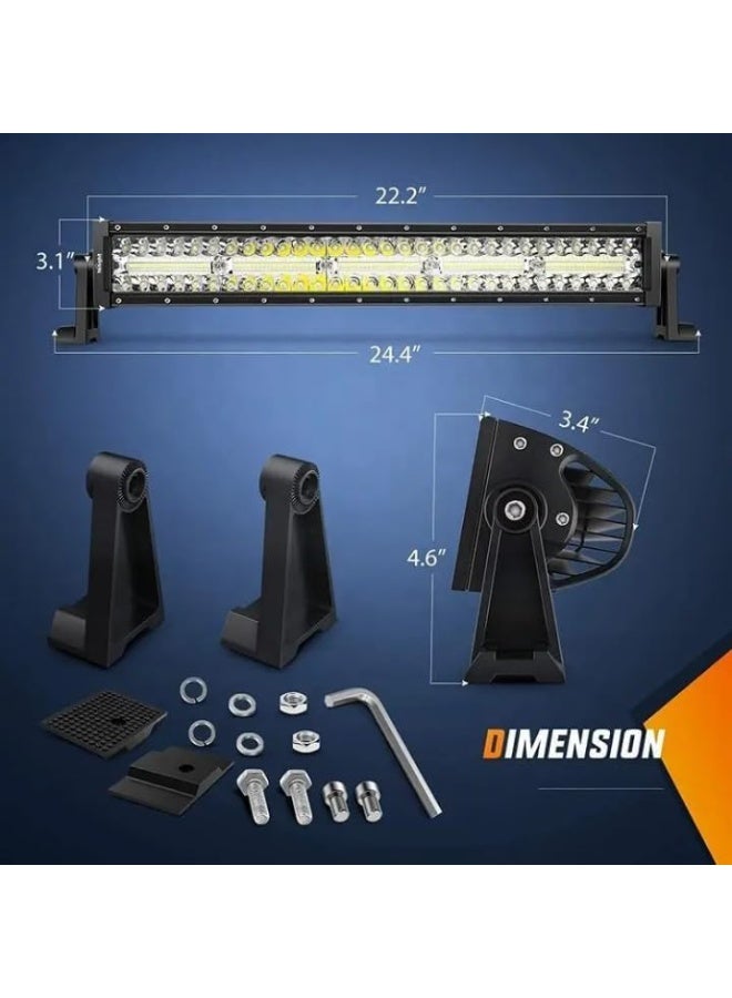 LED Light Bar Set, Off-Road Vehicle Driving Lights, Black Aluminum Housing, Spot Flood Combo Beam Pattern, Waterproof Work Lights for Cars Trucks - Image 3