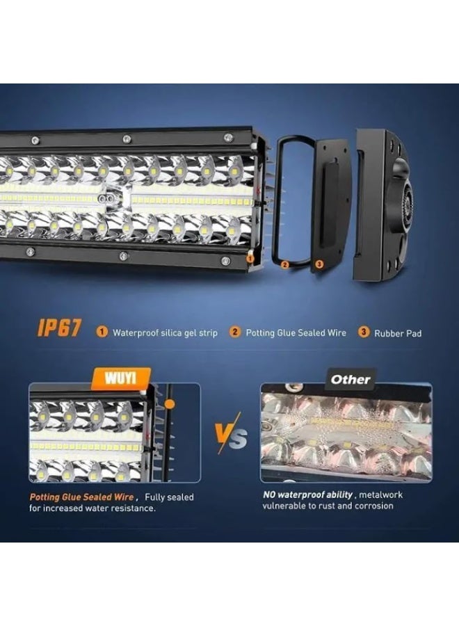 LED Light Bar Set, Off-Road Vehicle Driving Lights, Black Aluminum Housing, Spot Flood Combo Beam Pattern, Waterproof Work Lights for Cars Trucks - Image 2