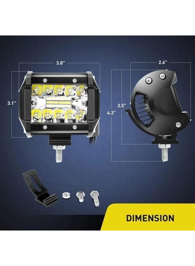 LED Light Bar Set, Off-Road Vehicle Driving Lights, Black Aluminum Housing, Spot Flood Combo Beam Pattern, Waterproof Work Lights for Cars Trucks - Image 5