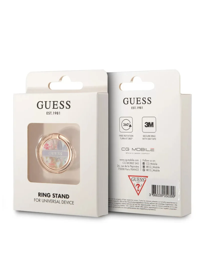 GUESS Metal Flower Ring Stand Compatible with All Smartphone- Purple
