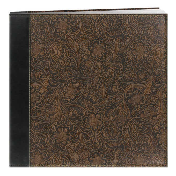 PIONEER 12 INCH BY 12 INCH POSTBOUND EMBOSSED SEWN LEATHERETTE COVER MEMORY BOOK