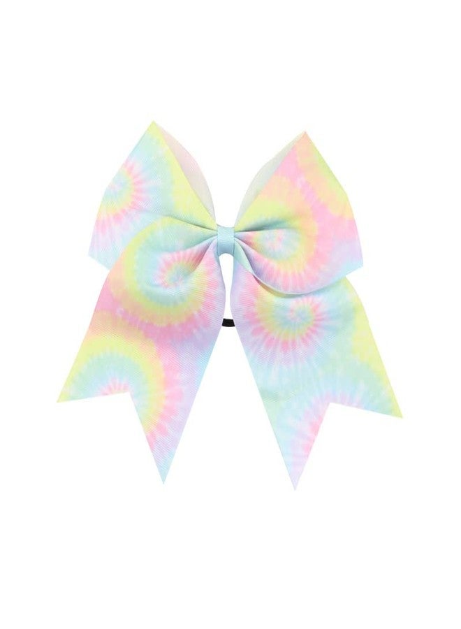 BBTDIN Tie Dye Hair Bows for Cheer Girls Come Ponytail Holder Bow Tie Dye Large Cheer Bowknot PHB02 (D1) - Image 2