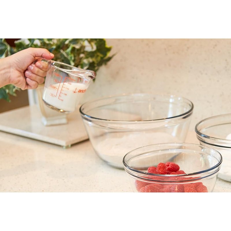 أنكور هوكينغ Anchor Hocking Glass Measuring Cups, 3 Piece Set (1 Cup, 2 Cup, 4 Cup liquid measuring cups) - Image 4