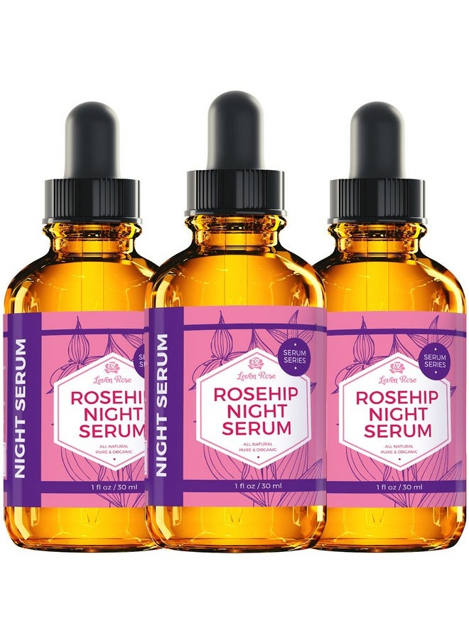 Leven Rose - Leven Rose Rosehip Oil Night Face Serum, 100% Pure Organic Natural Rose Hip Oil Serum for Dry Skin 1 oz - Image 1