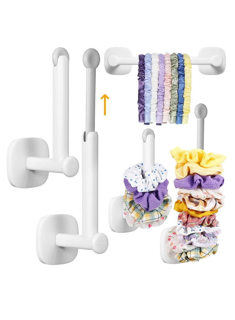 Loquat ​Scrunchie Holder, Hair Accessories Organizer Wall Hooks, DIY Jewelry Hair Ties Holder, Waterproof Scrunchy Storage Stick, Adhesive Headband Cap Holder (2PCS) - Image 1