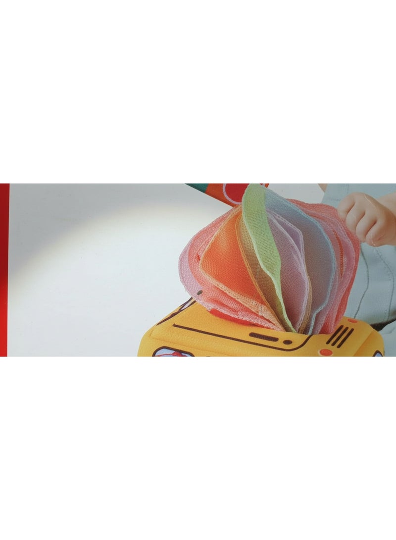 Bingo Sobebear Early Education Tissue Toy Box for Babies | Montessori Sensory Learning Toy | Soft Pull Tissues for Infants & Toddlers | Colorful Crinkle Toys for Cognitive & Motor Skill Development (0+ Months) - Image 3