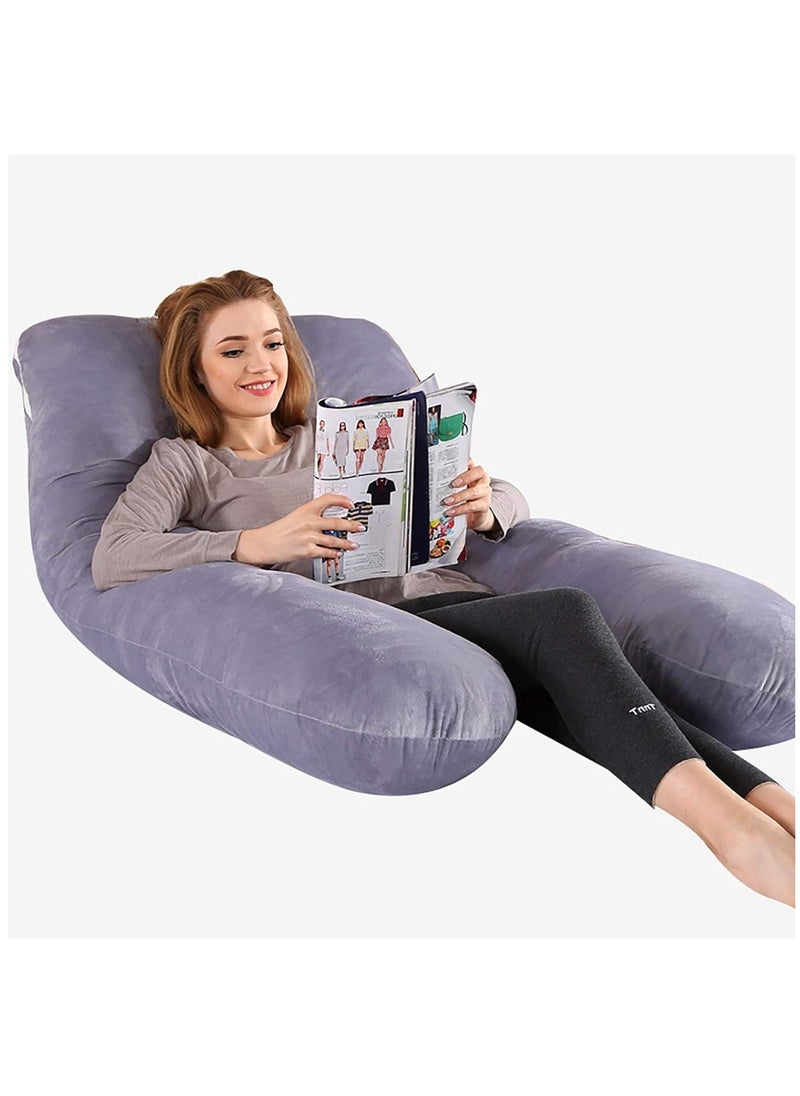Pregnancy Pillow, U Shaped Full Body Pillow with Removable Cover, Pregnancy Pillows for Sleeping, Body Pillows for Adults, Maternity Pillow, and Pregnancy Must Haves (White)