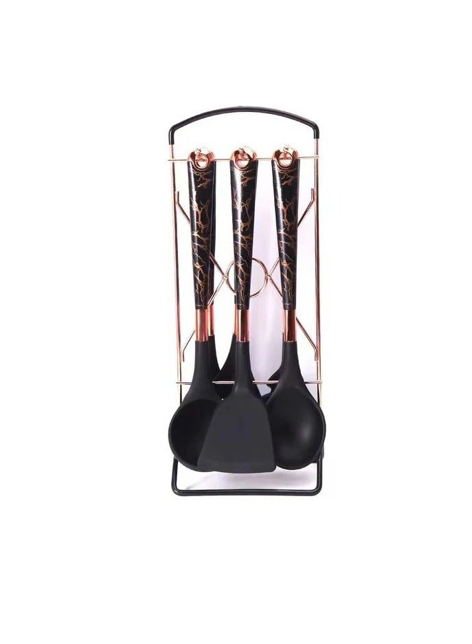 7-Piece Silicone Serving Set - The Perfect Tool for Every Kitchen BLACK T  - Image 2