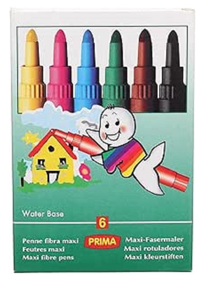 PRIMA Prima maxi jumbo set of 6 fibre tip colors 