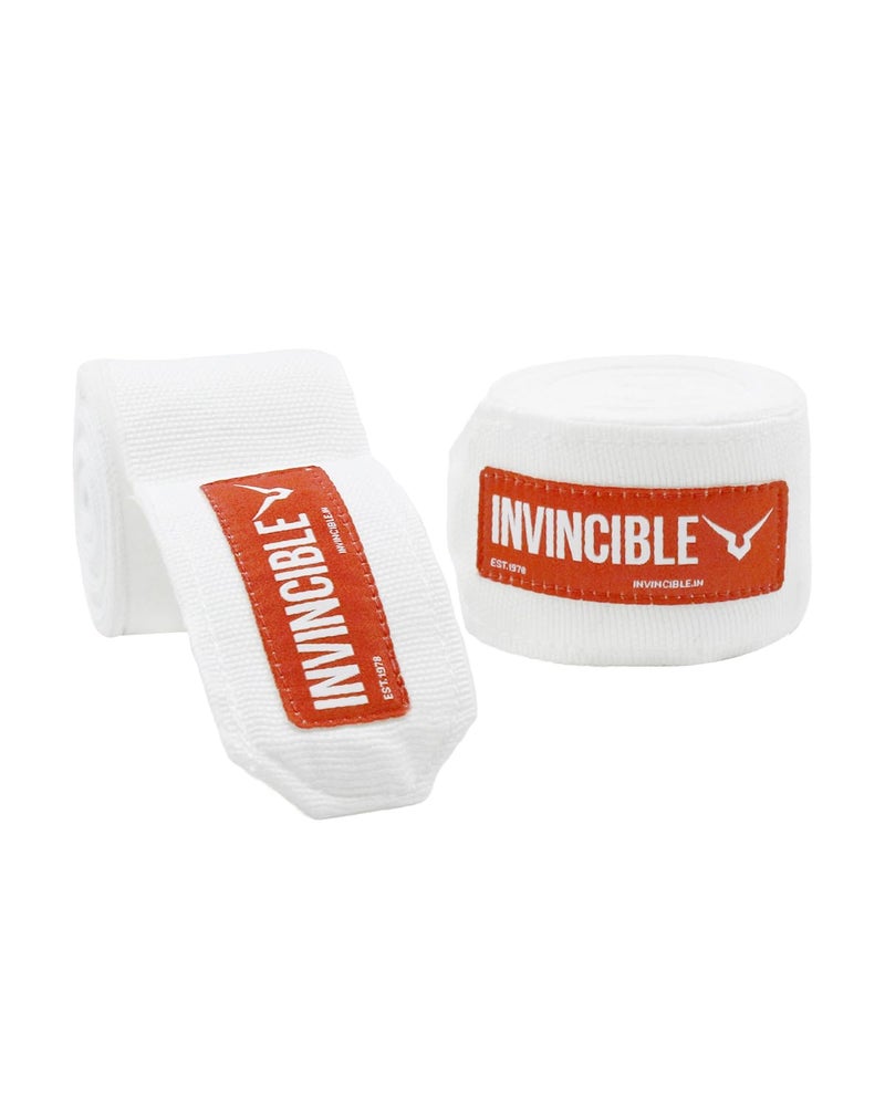 Invincible Mexican Style Semi-Stretch Hand Wraps White 2.5 Meter - Image 1