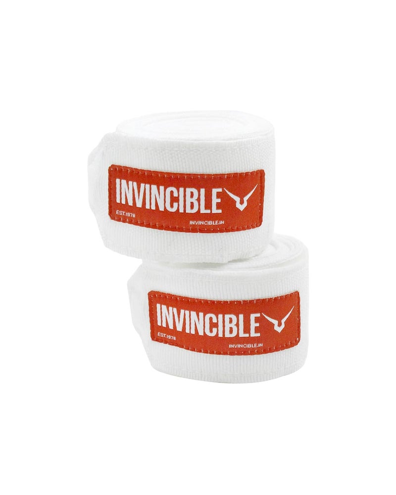Invincible Mexican Style Semi-Stretch Hand Wraps White 2.5 Meter - Image 3