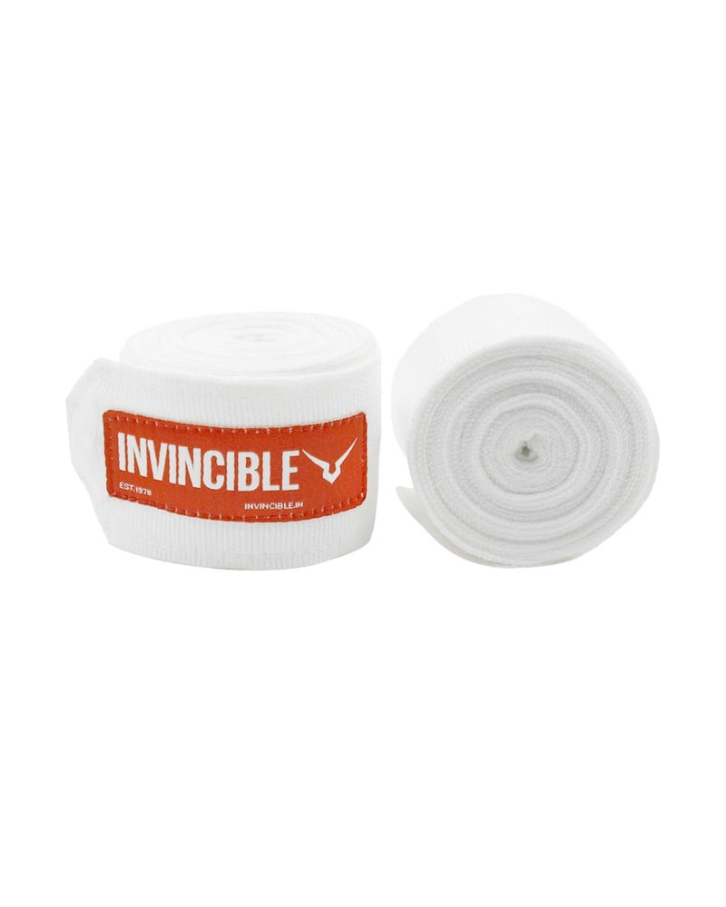 Invincible Mexican Style Semi-Stretch Hand Wraps White 2.5 Meter - Image 4