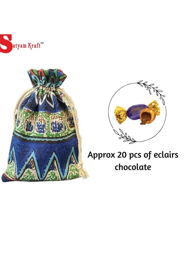 Satyam Kraft SATYAM KRAFT 10 Pcs Drawstring Jute Stylish Storage Potli Pouches For Small Jewelries,Money,Paper Notes Women Wallet,Gift Bags,Return Gift,Women Handbag Shagun Pouch,Candy Bags (Color 12),White - Image 4