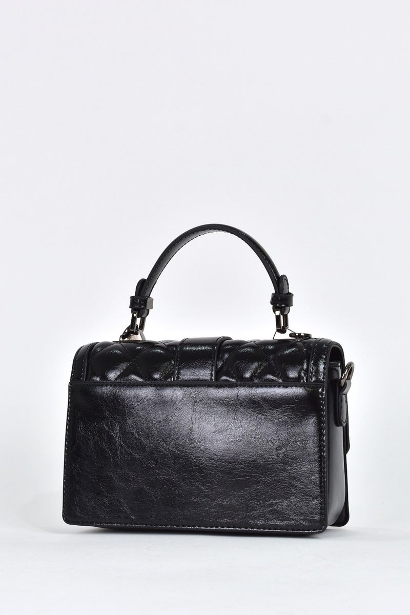 Elatae Women's Shoulder Strap Stone Evening Dress Daily Hand Bag Black 17572  - Image 5