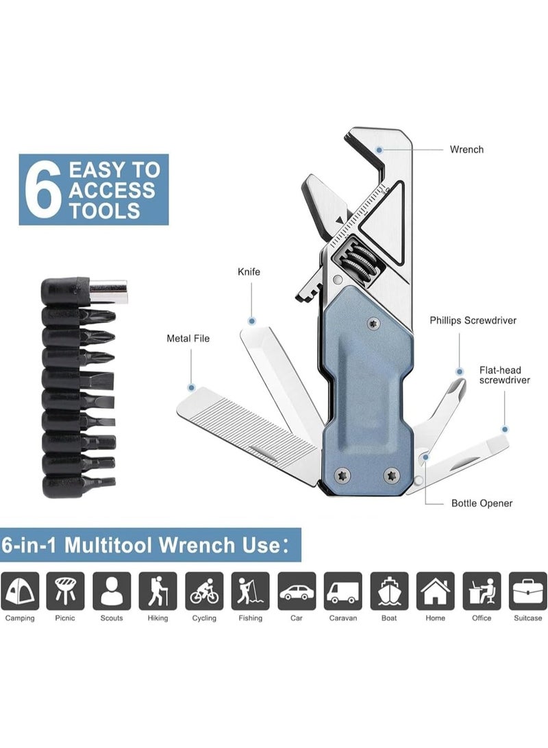 Nextool Multi Tool Wrench, 6 in 1 Wrench Multitool with Knife, Flat Phillips Screwdriver and Bottle Opener Bike Multitool with 9 in 1 Bits Set and Nylon Pouch for Cycling Maintenancen Household Repairs  - Image 2