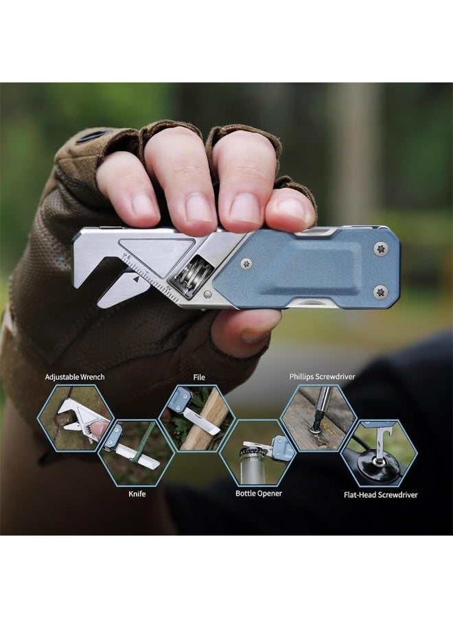 Nextool Multi Tool Wrench, 6 in 1 Wrench Multitool with Knife, Flat Phillips Screwdriver and Bottle Opener Bike Multitool with 9 in 1 Bits Set and Nylon Pouch for Cycling Maintenancen Household Repairs  - Image 5