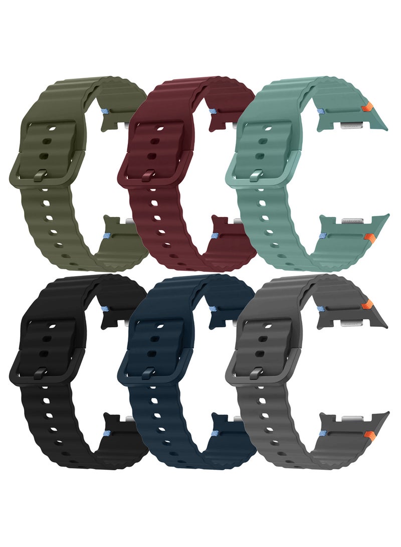 CATANES 6 Packs Silicone Ocean Band for Samsung Galaxy Watch 8 Classic 46mm and Watch 8 40mm 44mm - Sport Band Strap - Image 1