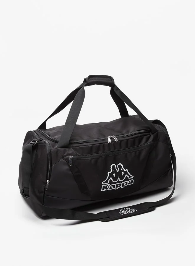 Kappa Men Logo Print Duffel Bag with Zip Closure