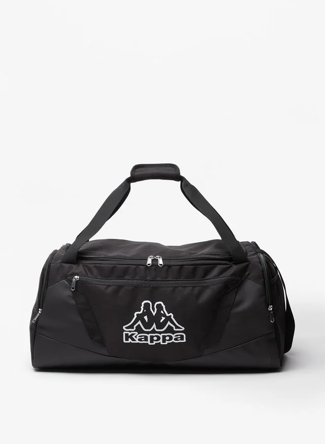 Kappa Men Logo Print Duffel Bag with Zip Closure