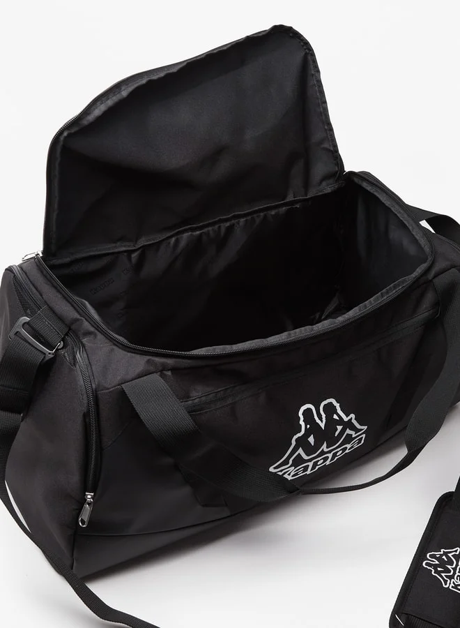 Kappa Men Logo Print Duffel Bag with Zip Closure