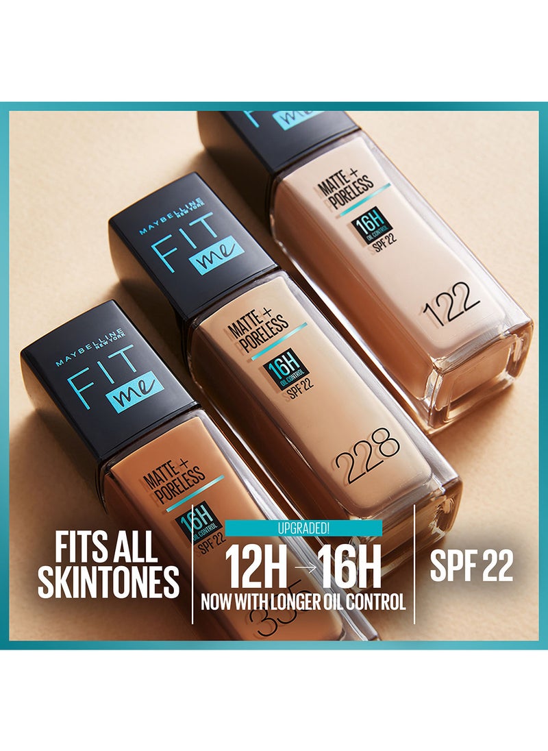 MAYBELLINE NEW YORK - مايبيلين نيويورك كريم أساس فيت مي غير لامع ويغطي المسام لمدة 16 ساعة مع عامل حماية من الشمس SPF 22 - 138 - Image 1