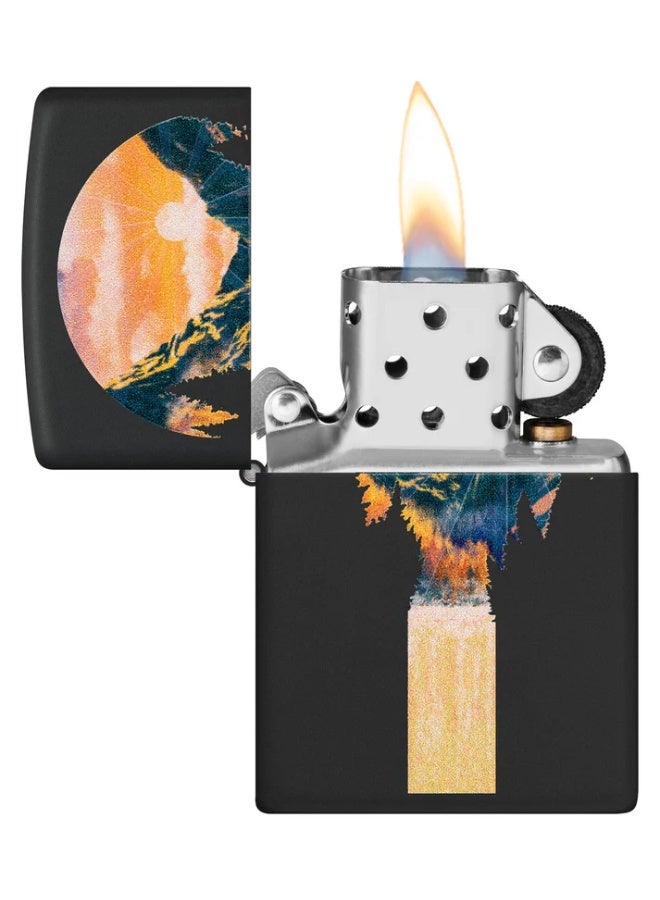 Zippo 48676 218 Waterfall Design Black Matte Windproof Lighter - Image 2