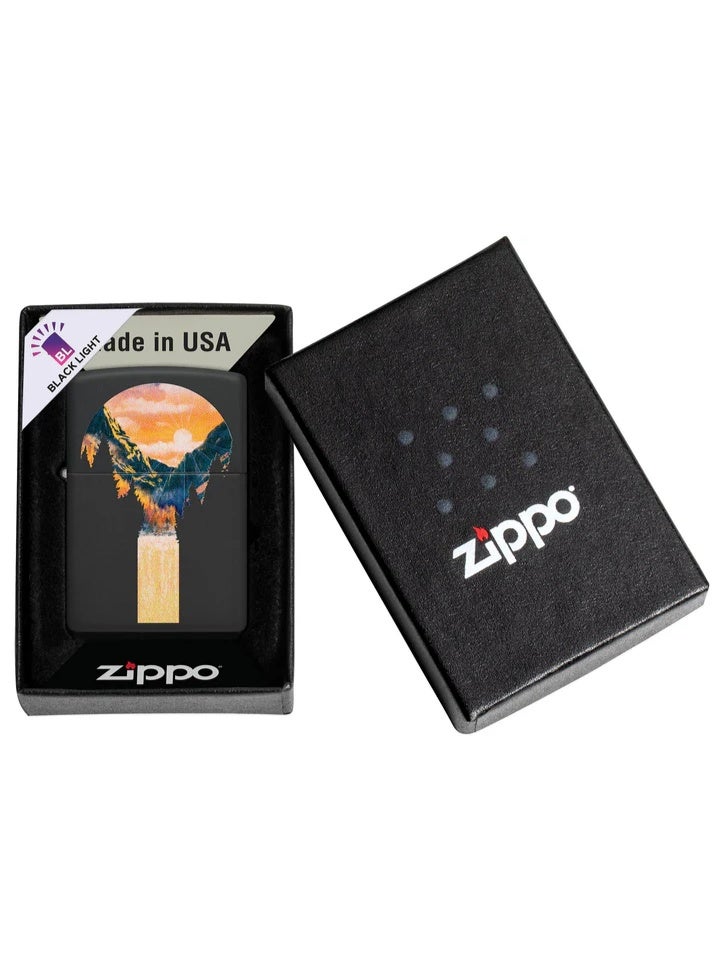 Zippo 48676 218 Waterfall Design Black Matte Windproof Lighter - Image 5