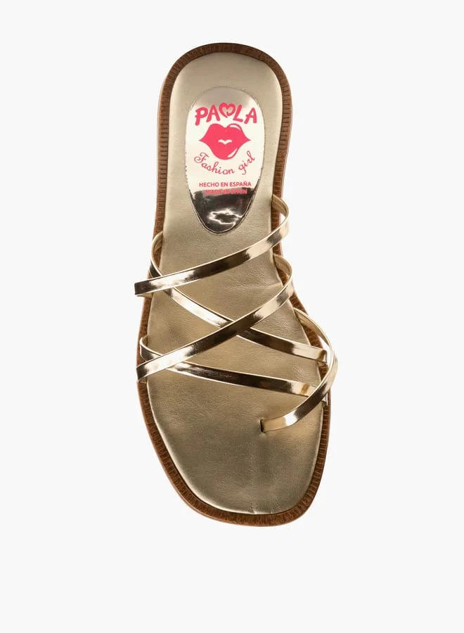 Pablosky Girls Slip-On Cross Strap Sandals