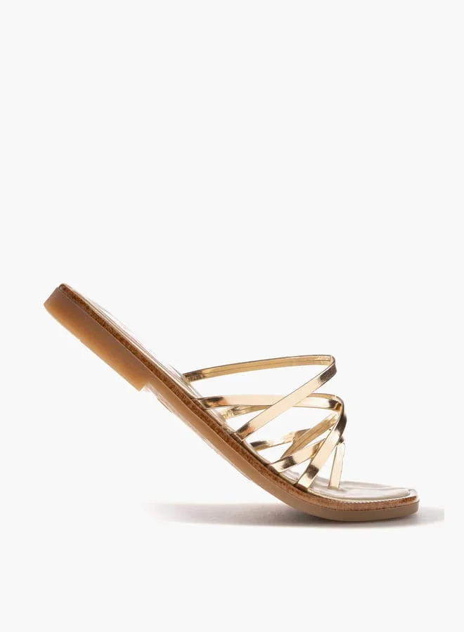 Pablosky Girls Slip-On Cross Strap Sandals