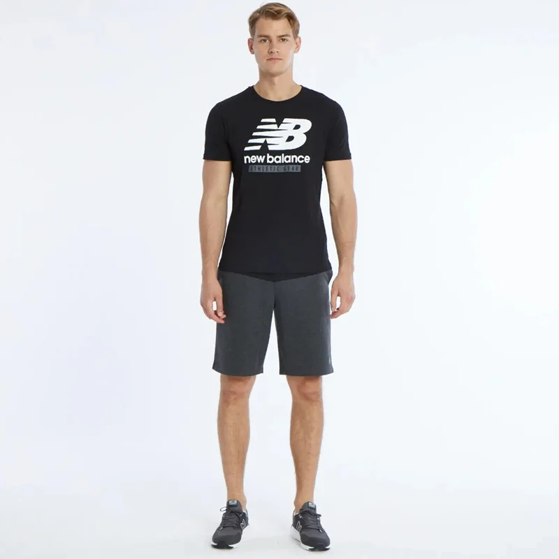 نيو بالانس Nb Man Lifesyle T-Shirt Black Men's T-Shirt MNT1205-BKW
