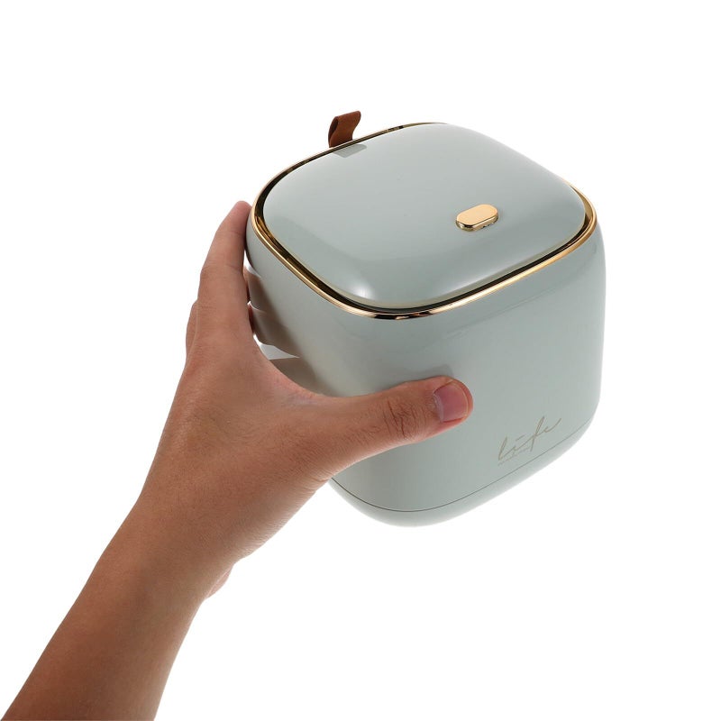 Green Mini Desktop Press Top Trash Can With Lid Small Wastebasket For Office Bedroom Tabletop - Image 5