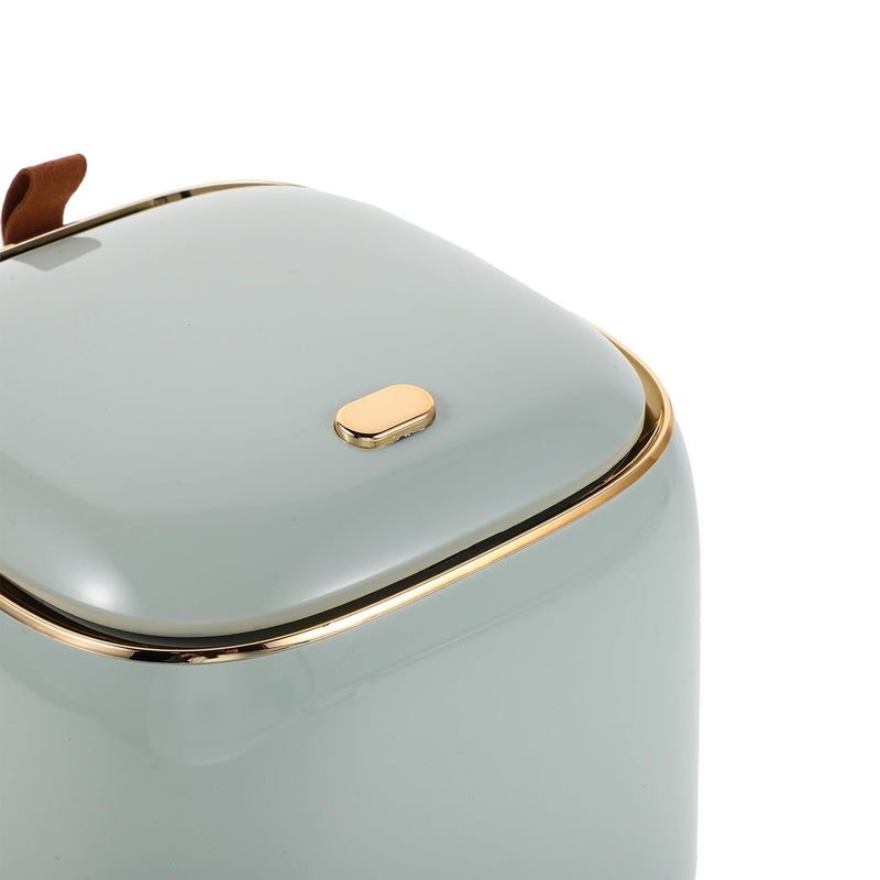 Green Mini Desktop Press Top Trash Can With Lid Small Wastebasket For Office Bedroom Tabletop - Image 4