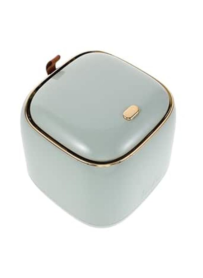 Green Mini Desktop Press Top Trash Can With Lid Small Wastebasket For Office Bedroom Tabletop - Image 1