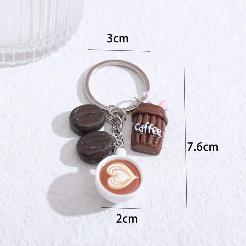 1pc Coffee Cup Decor Keychain, Minimalist Bag Charm, Car Key Chain Accessory Gifts For Mother, Father, Graduation, And  Teacher - Image 4