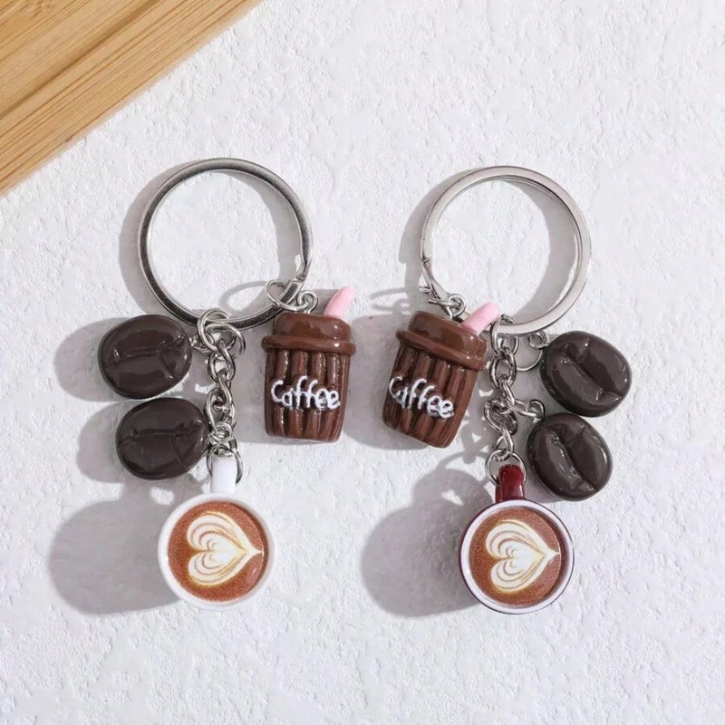 1pc Coffee Cup Decor Keychain, Minimalist Bag Charm, Car Key Chain Accessory Gifts For Mother, Father, Graduation, And  Teacher - Image 1