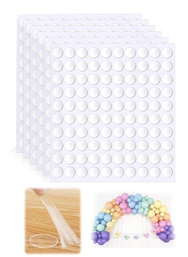 600 Pieces Double Sided Adhesive Dots Clear Sticky Tack Tape Removable Stickers Acrylic Round Putty Waterproof Sticky Dot for Balloon Craft DIY Art Office Supplies, 10mm - Image 1
