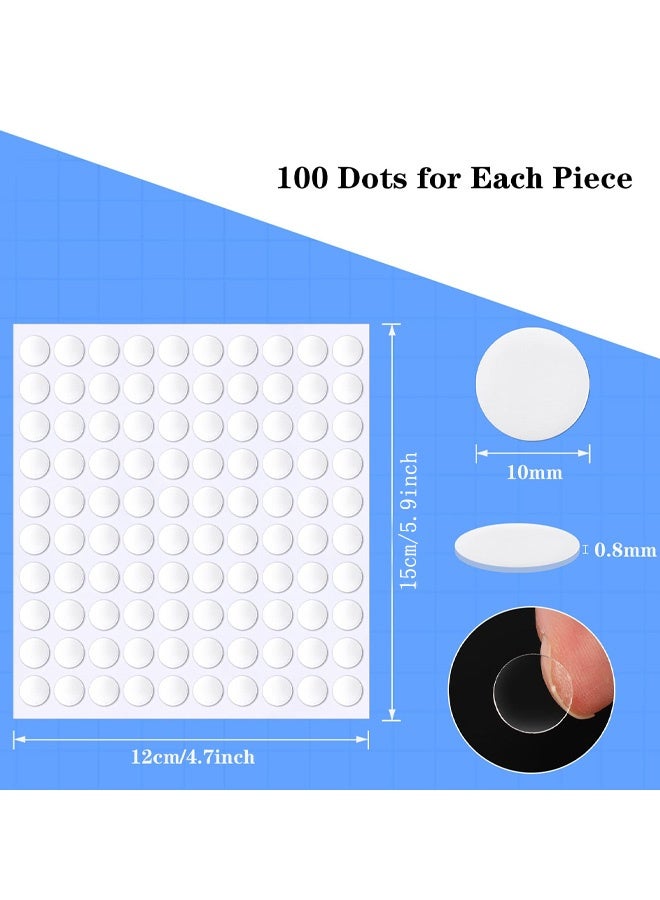 600 Pieces Double Sided Adhesive Dots Clear Sticky Tack Tape Removable Stickers Acrylic Round Putty Waterproof Sticky Dot for Balloon Craft DIY Art Office Supplies, 10mm - Image 2