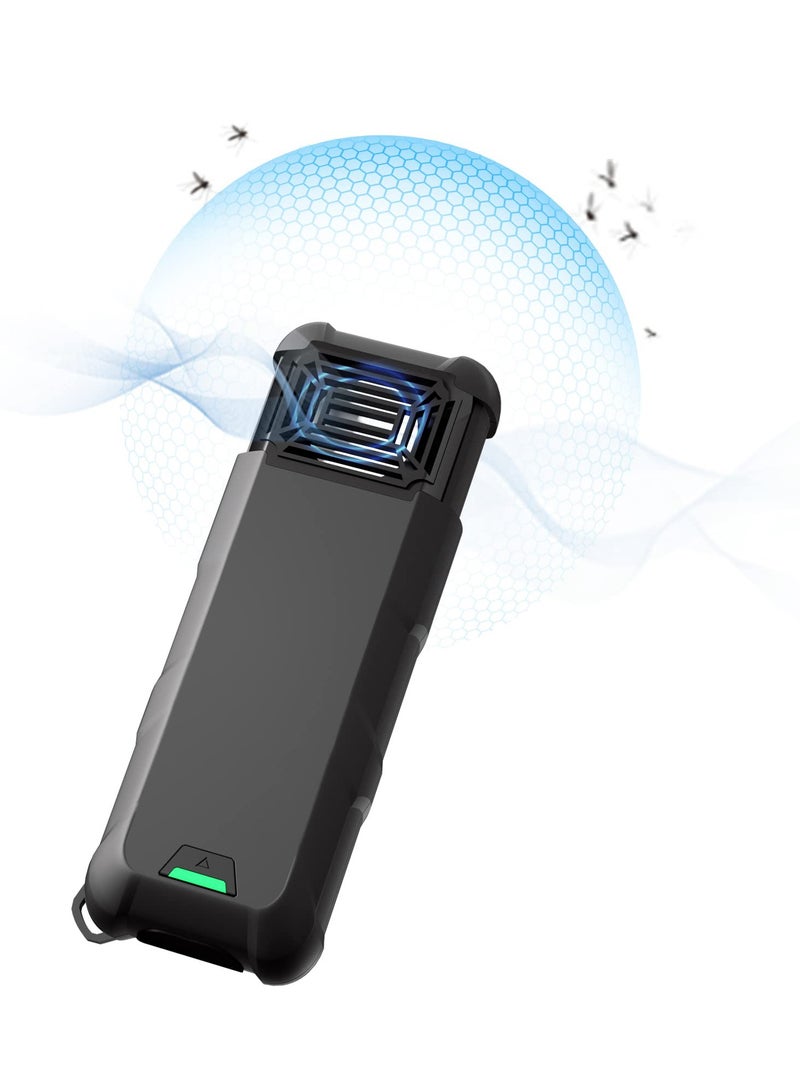SOLARAE طارد البعوض الكهربائي المحمول 9600mAh مع بطارية قابلة للشحن للأنشطة الخارجية، التخييم، الرحلات (بدون وسادات طاردة للبعوض، أسود) - Image 1