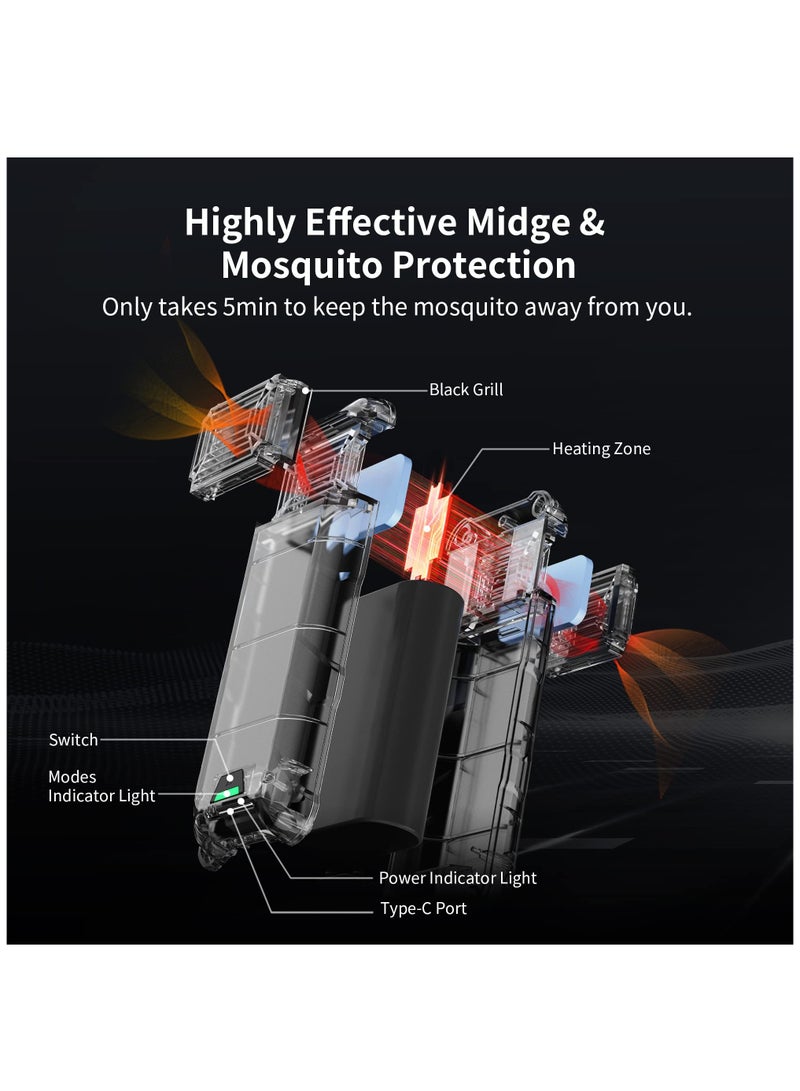 SOLARAE طارد البعوض الكهربائي المحمول 9600mAh مع بطارية قابلة للشحن للأنشطة الخارجية، التخييم، الرحلات (بدون وسادات طاردة للبعوض، أسود) - Image 5