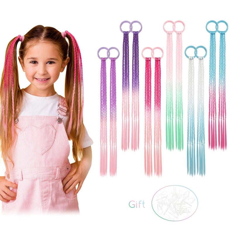 Dreamlover Colored Hair Extensions for Kids, Crazy Hair Day Accessories For Girls, Braided Hair Extensions For Style-challenged Parents, 12 Pieces - Image 1