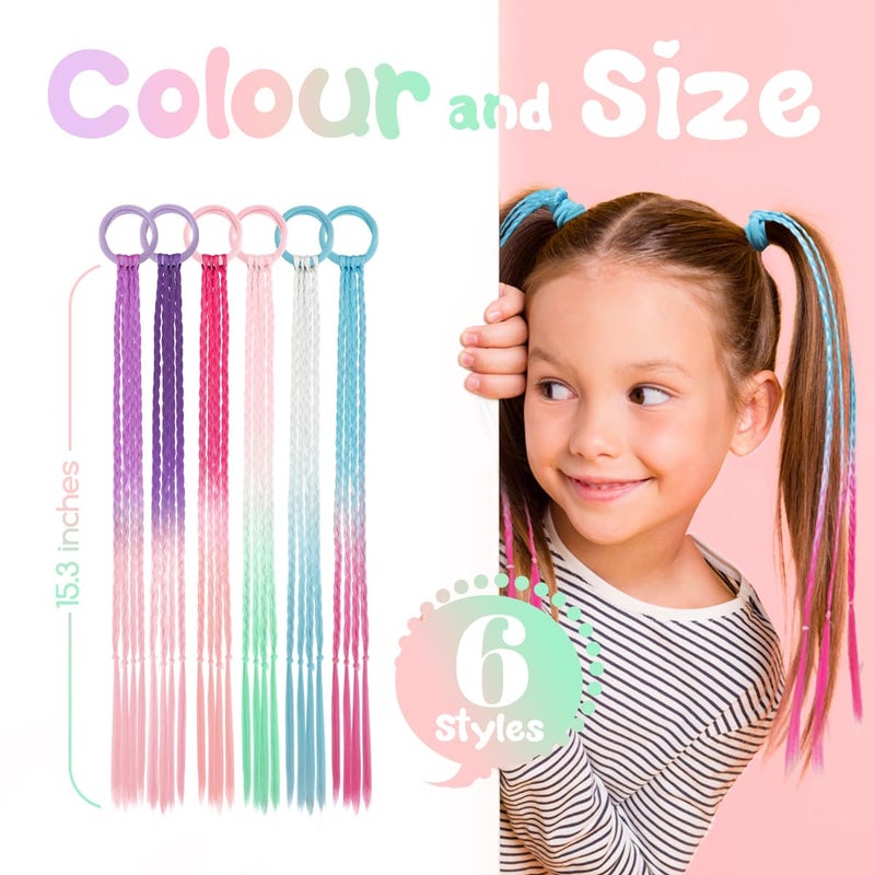 Dreamlover Colored Hair Extensions for Kids, Crazy Hair Day Accessories For Girls, Braided Hair Extensions For Style-challenged Parents, 12 Pieces - Image 2