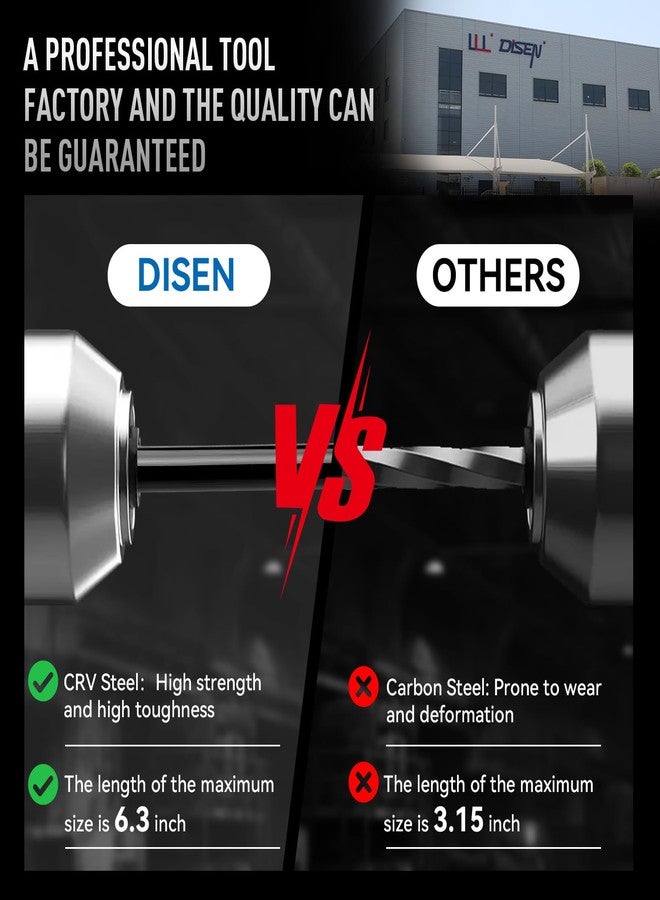 DISEN 13 Pieces Hex Key Allen Wrench Set SAE Size with Ball End, 1/20-3/8 Inch, Long Arm Ball Design, Chrome Vanadium Steel - Image 3