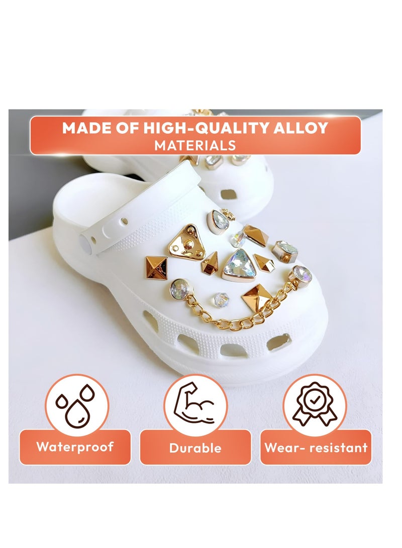 24 Pack Croc Shoe Charms Bling Shoes Decoration, Enamel Diamond Shoe Decoration with Chains Accessories, Suitable for Crocs for Girls Women Party Favors Birthday Gifts - Image 3